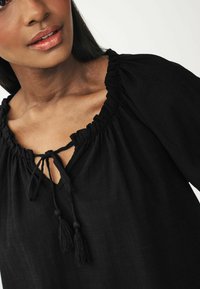 Next SHORT SLEEVE TIE NECK BARDOT  - Pluus - black