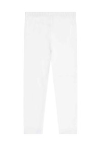 Leggings blancos hechos de un tejido elástico, con una cómoda cinturilla elástica y una textura suave, diseñados para un ajuste ceñido.