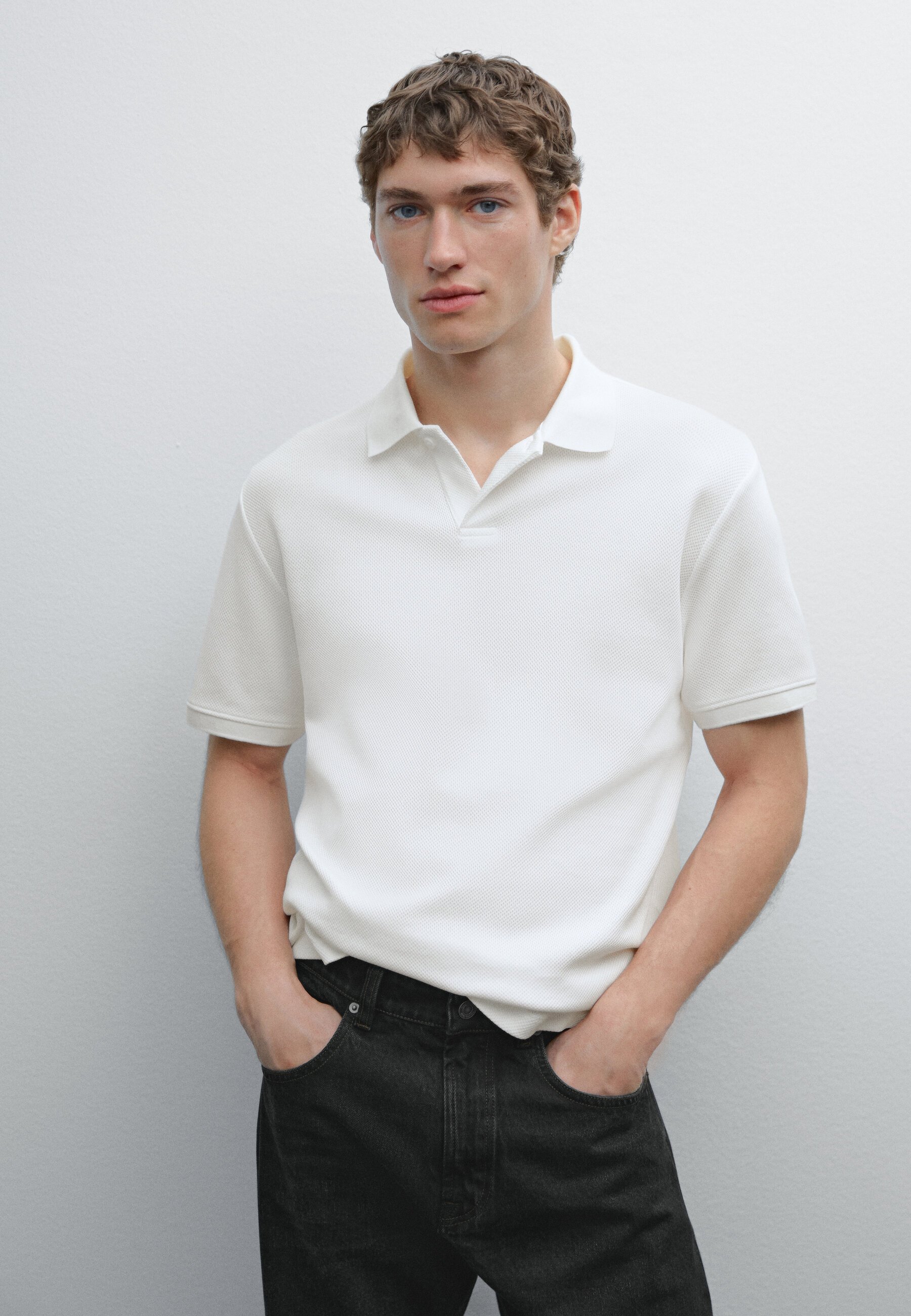Massimo Dutti SHORT SLEEVE MICRO-TEXTURED - Polo shirt