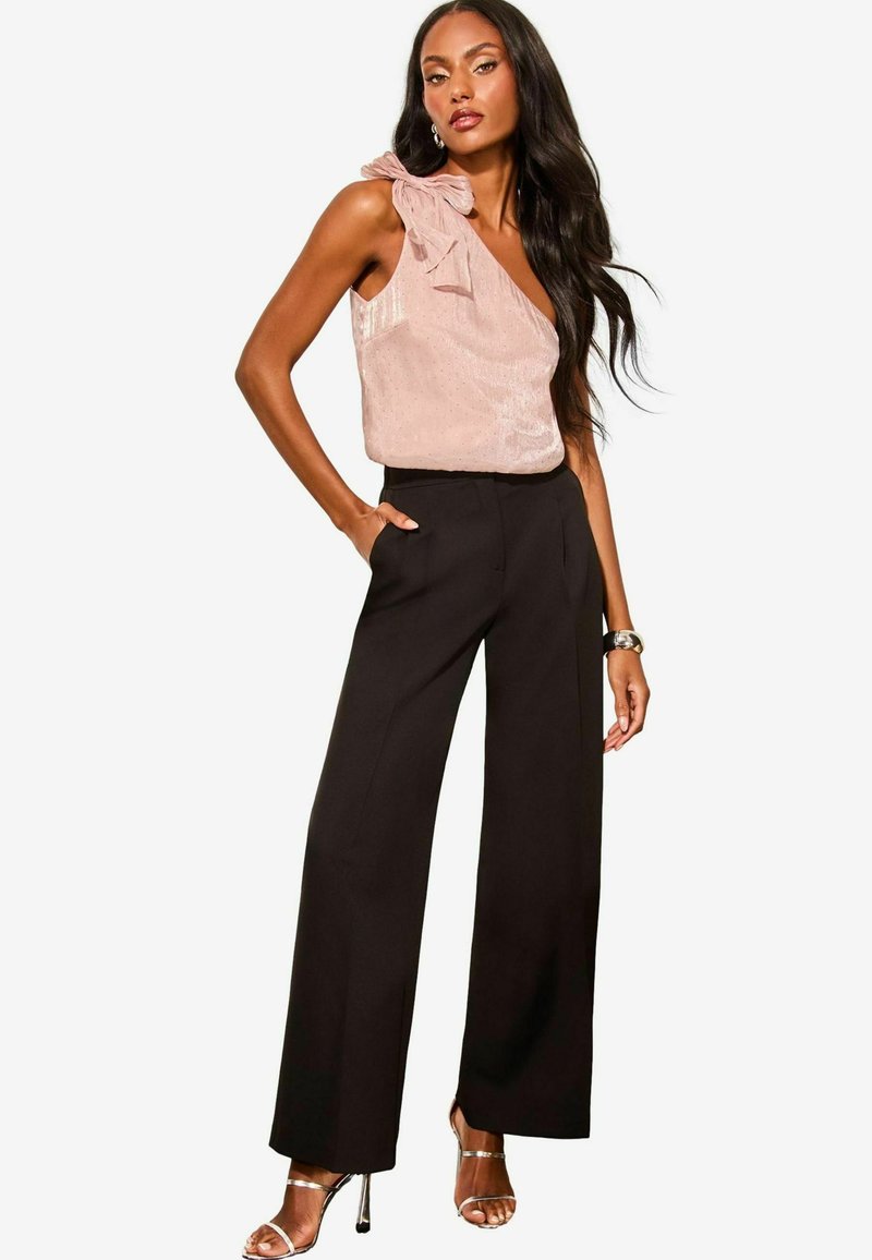Lipsy REGULAR FIT HOTFIX ONE SHOULDER BOW - Pluus - pink