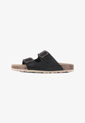 Blogger, SANDALIA PLANA DE MUJER BLOGGER TIPO SLIP-ON CON DETALLE DE HEBILLA MODEL - Sandalias planas - black