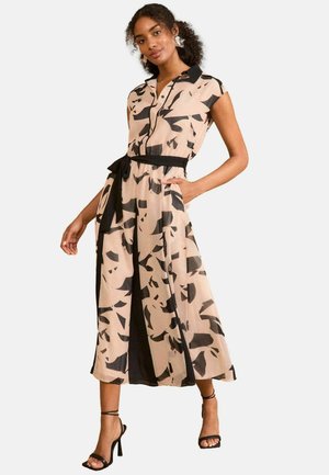 REGULAR FIT - PRINTED BELTED MIDI - Särkkleit - ivory geo