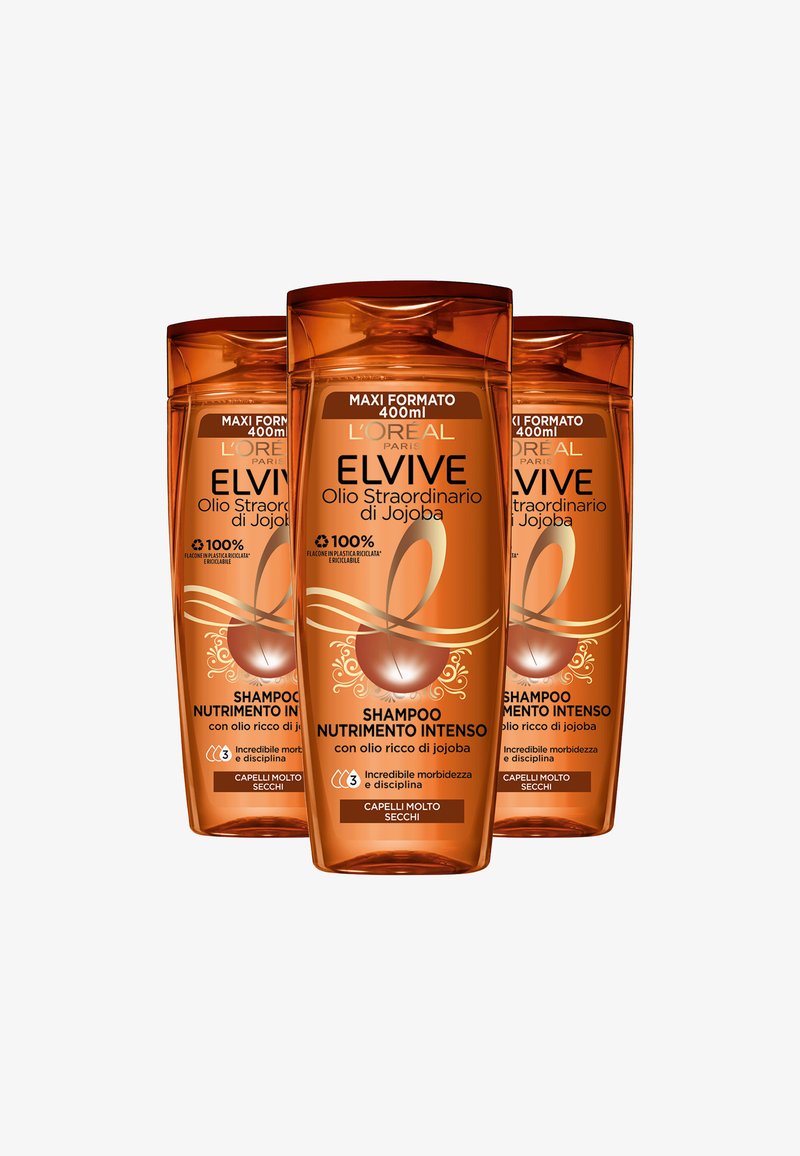L'Oréal Paris - SHAMPOO ELVIVE OLIO STRAORDINARIO, CREMA-OLIO PER CAPELLI SECCHI, 400 ML - 3 PACK - Shampoo - trasparente, Ingrandire
