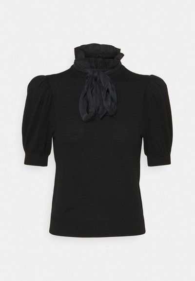 Alice + Olivia CHASE PUFF RUFFLE - T-shirt estampada - black