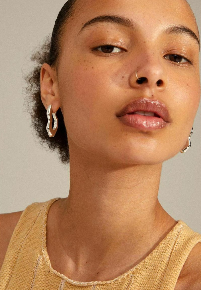 Pilgrim WAVE WAVY UNISEX - Örhänge - silver plated