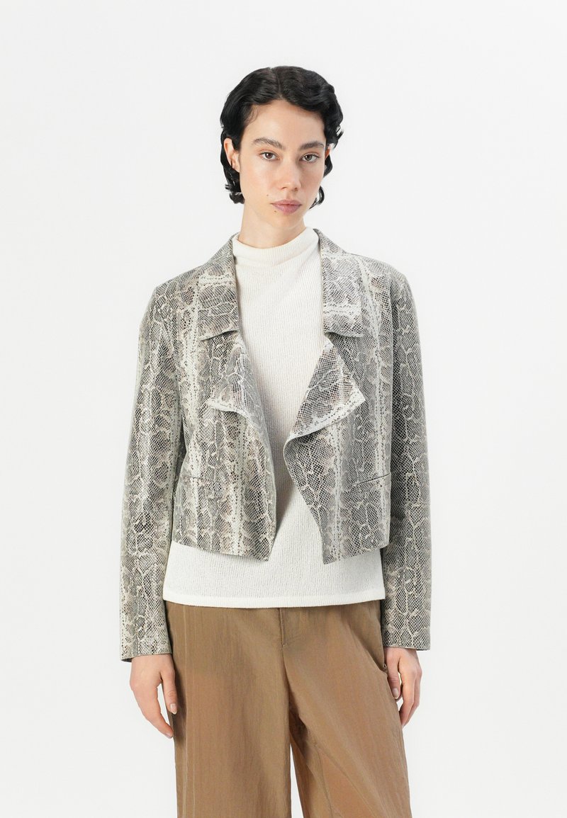 Emporio Armani Leren jas grijs Emporio Armani Leren jas grijs