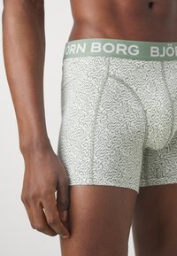 Μάγειρας σλιπ Björk Borg σε ανοιχτό πράσινο με υφή και αφηρημένο μοτίβο και αντίθετη ζώνη μέσης που φέρει το όνομα της μάρκας με λευκά γράμματα.