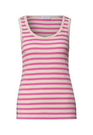 Street One Studio, TOP WITH ROUND NECK AND RIBBED TEXTURE - Toppi - simply pink