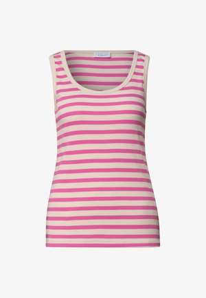 Street One Studio, TOP WITH ROUND NECK AND RIBBED TEXTURE, różowy