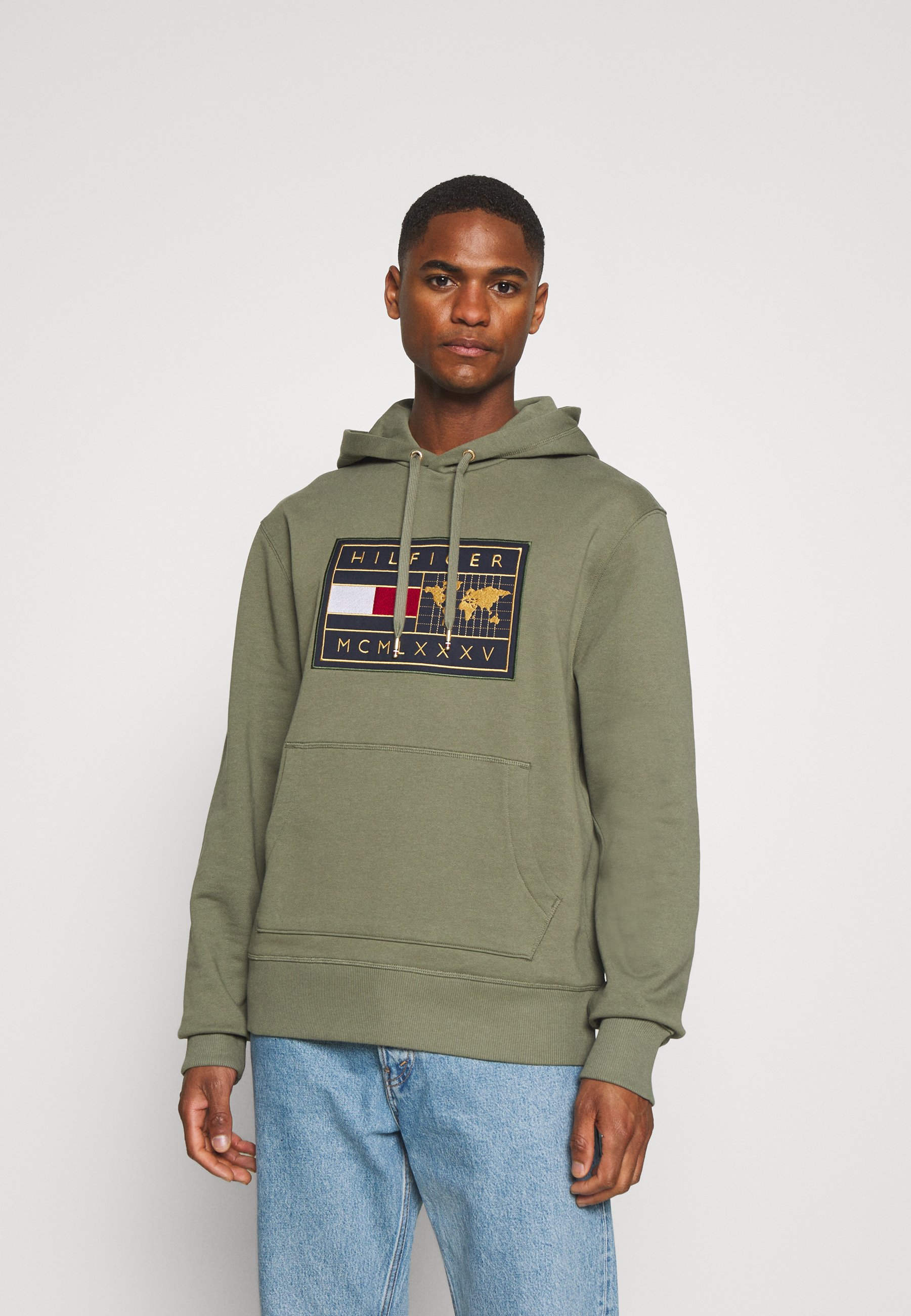 icon earth badge hoodie