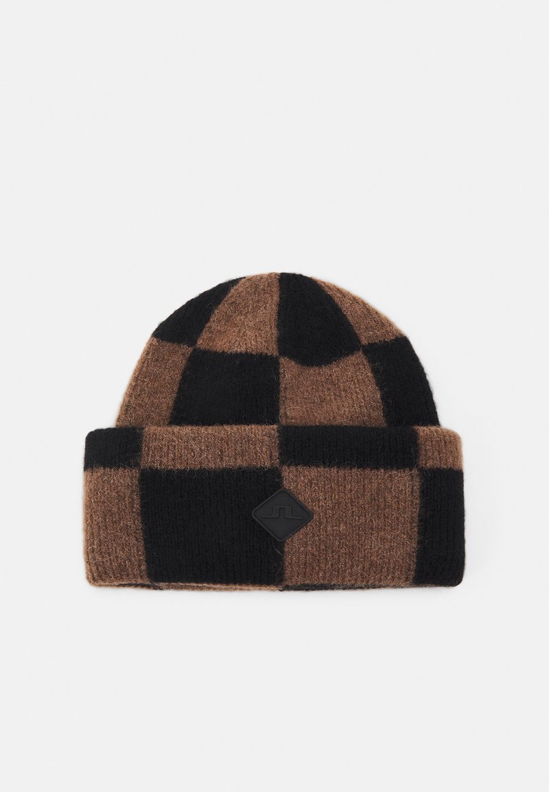 J.LINDEBERG JIVE CHECKERED BEANIE UNISEX Căciulă black/negru