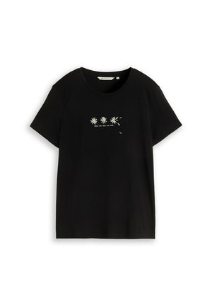 TOM TAILOR DENIM, TOM TAILOR DENIM T-SHIRT T-SHIRT MIT STICKEREI - T-shirt imprimé - deep black