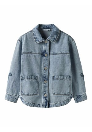 BESTICKTE - Jeansjakke - medium blue denim