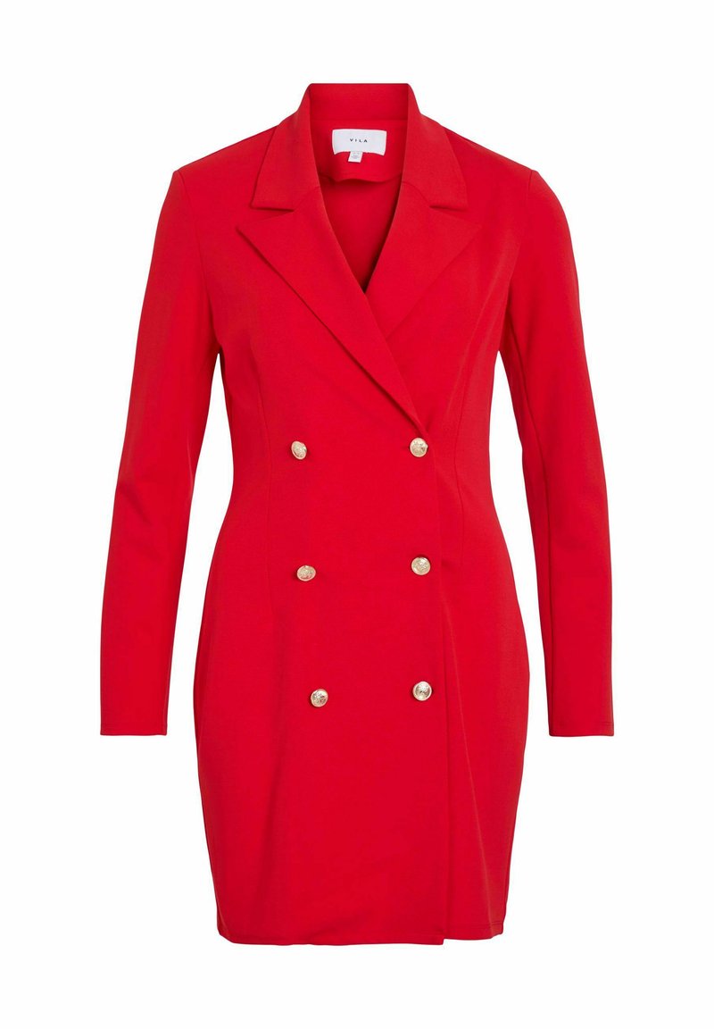 strapless open back dress Maroon Blazer Dress with Gold Buttons main image 0