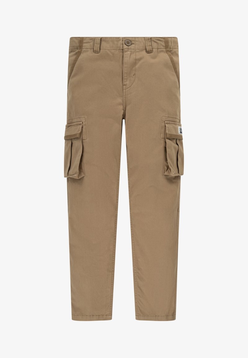 Pantalones cargo marrones de corte recto, con bolsillos frontales y dos bolsillos laterales. Fabricados con un tejido duradero y de textura suave.