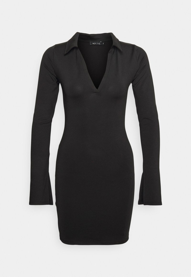 Damen Kleider | Nly by Nelly COLLAR BODYCON DRESSJerseykleidblack/schwarz - NE64333 Damen Kleider | Nly by Nelly COLLAR BODYCON DRESSJerseykleidblack/schwarz - NE64333