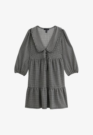 New Look MICRO GINGHAM CHECK COLLARED MINI - Robe de jour - black pattern