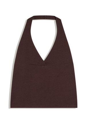 Bershka, HALTER TOP - Débardeur - dark brown
