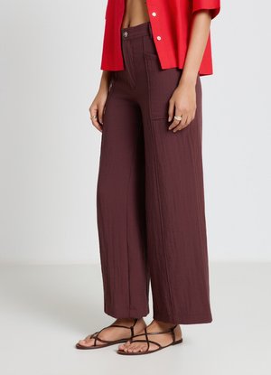 Calliope, PANTALONE LUNGO TINTA UNITA - Pantalon classique - marrone