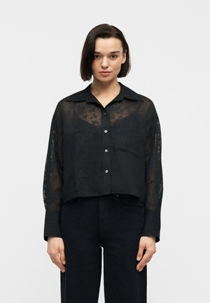 STRAIGHT CROPPED SHIRT - Chemisier - black