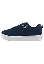 ULLA POPKEN Chemisier à rayures A-Line Col V Demi-manches mandarine Bleu - Prêt-à-Porter
