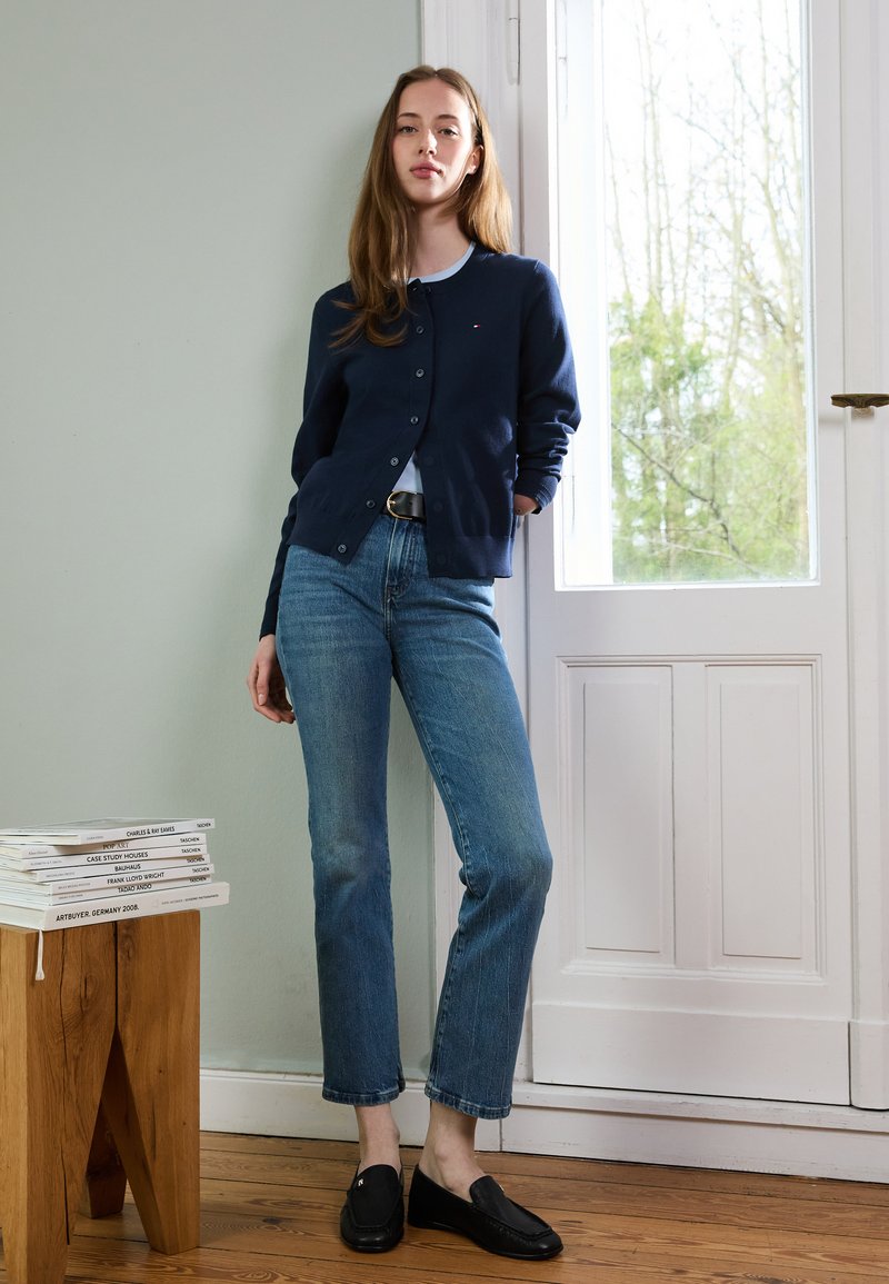 Tommy Hilfiger STITCH CREW NECK CARDI - Adīta jaka - dark night navy