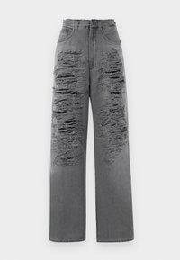 PANTS POCKETS - Široké nohavice - black