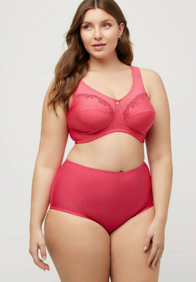 Ulla Popken 2ER-PACK NADELSTREIFEN HÖHER GESCHNITTEN - Slip - red