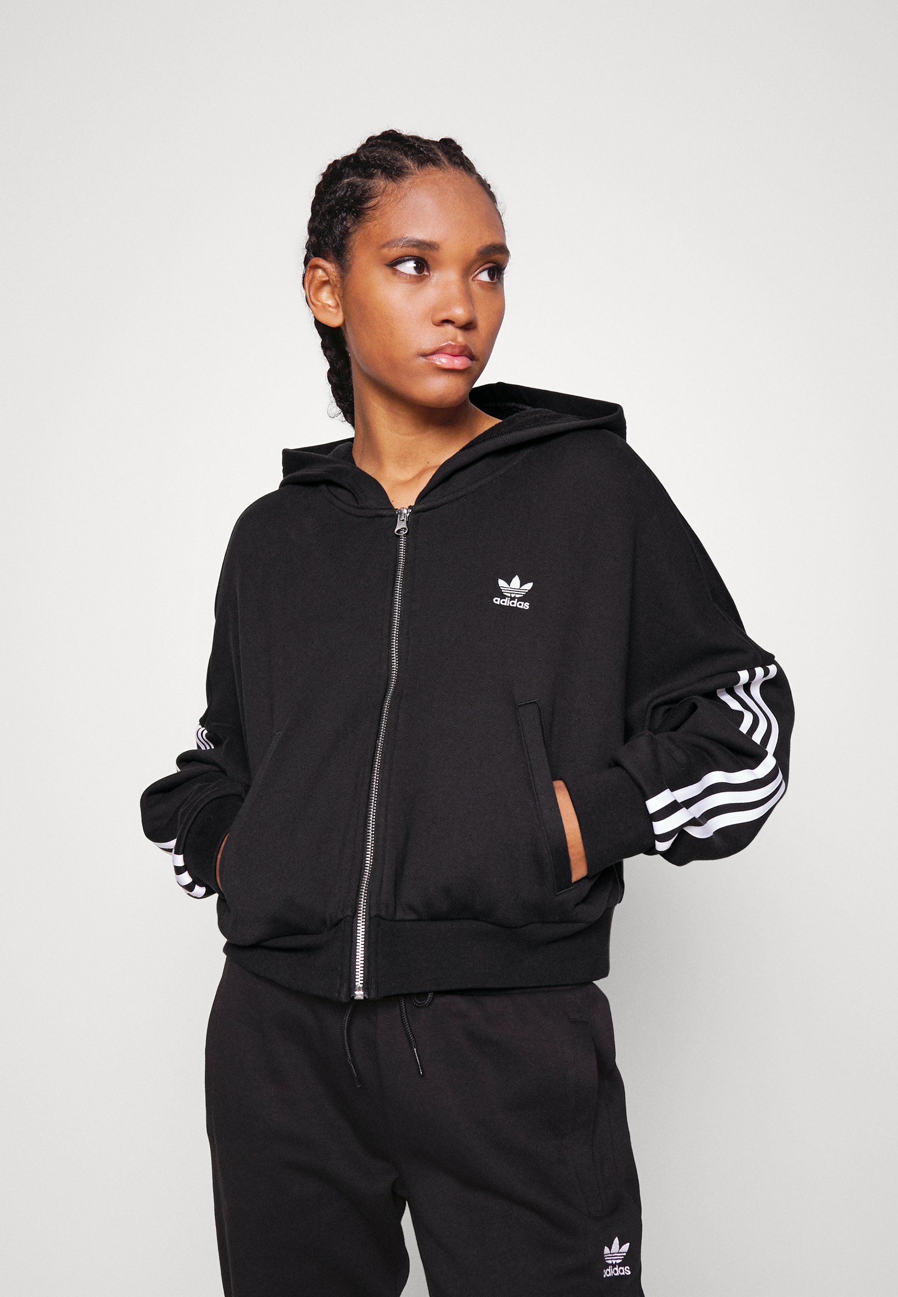 adidas Originals HOODIE - con cremallera - black/negro -