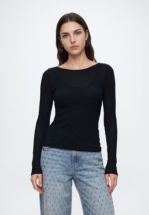 Abercrombie & Fitch, TWOFER - T-shirt à manches longues - black
