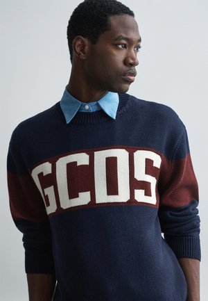 BAND LOGO CREW NECK - Džemperis - blue