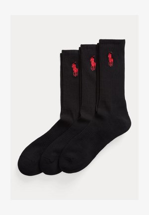 Polo Ralph Lauren BIG PONY CREW SOCK 3 PACK - Zoknik - black
