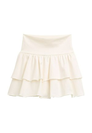 MIT VOLANTS - Minijupe - wool white