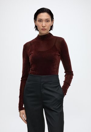 Bardot, ROSALIA HIGH NECK BODYSUIT - Блуза с дълги ръкави - burgundy