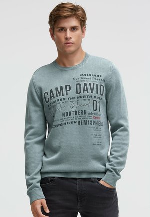 PULLOVER RUNDHALS MIT LOGO PRINTS - Jumper - teal