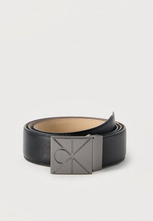 EMBLEM PLAQUE SAFFIANO - Ζώνη για επίσημη ένδυση - black/matte gunmetal