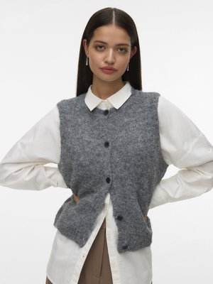 Vero Moda VMNOVAH NECK BUTTON NOOS - Vest - dark grey