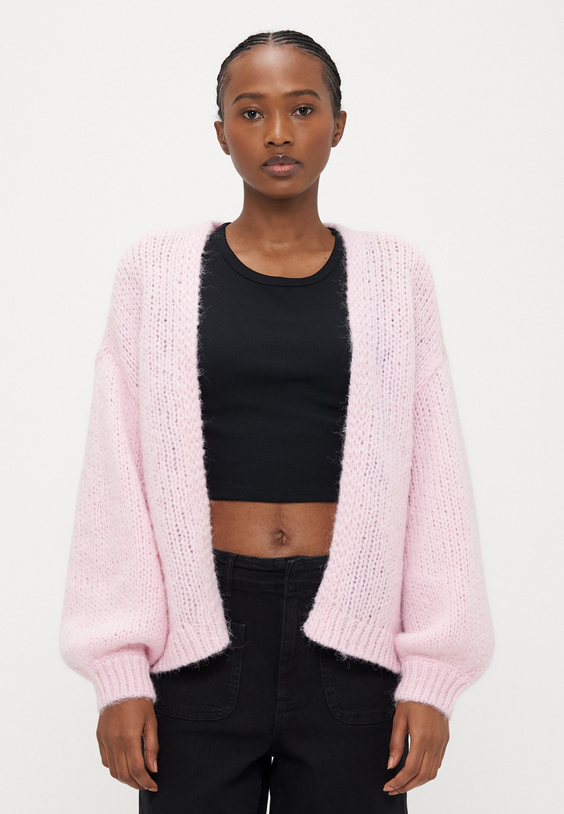 Cardigan Long Dentelle Floral Transparent - Ouvert, Manches Longues, Taille Régulière