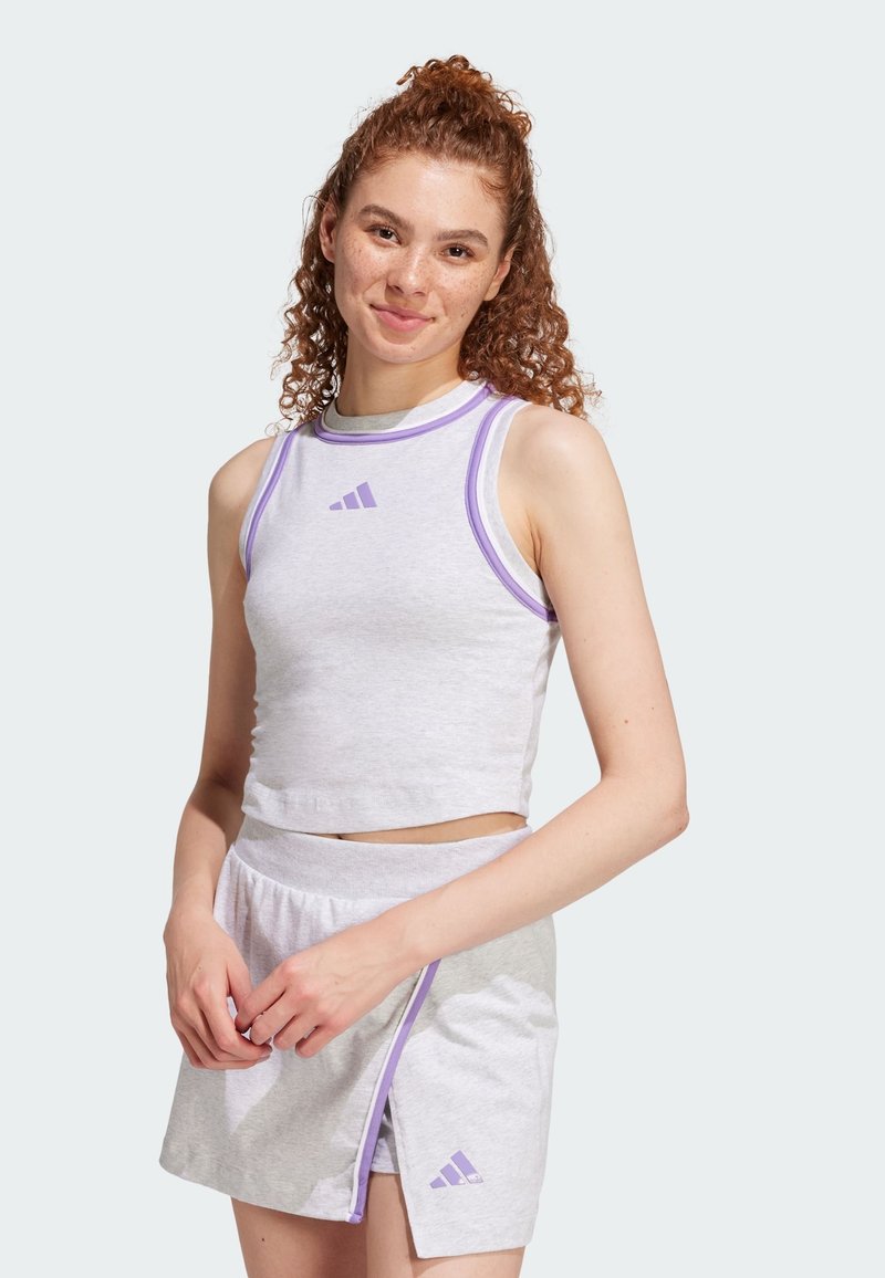 adidas Sportswear ESSENTIALS COLOR POP CROPPED - Top - light grey heather