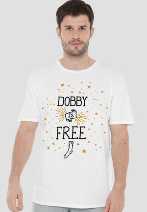 Harry Potter, HARRY POTTER DOBBY IS FREE WITH STARS - Print T-shirt - white