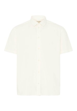 Košulja kratkih rukava s gumbima u bijeloj boji s klasičnim ovratnikom, prikazana na jednobojnoj pozadini.