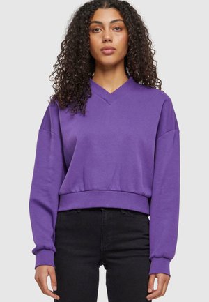 Urban Classics CROPPED V-NECK - Sudadera - realviolet