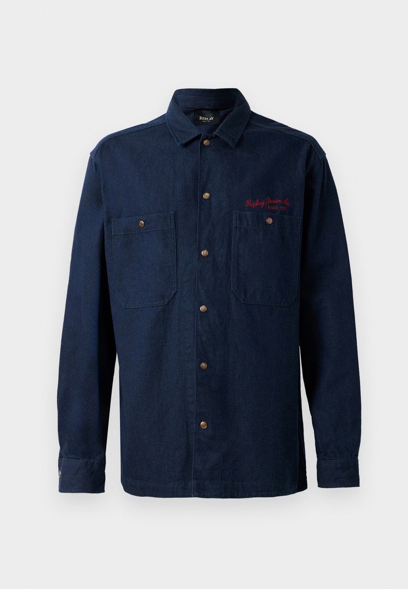 Replay Overhemd donkerblauw denim
