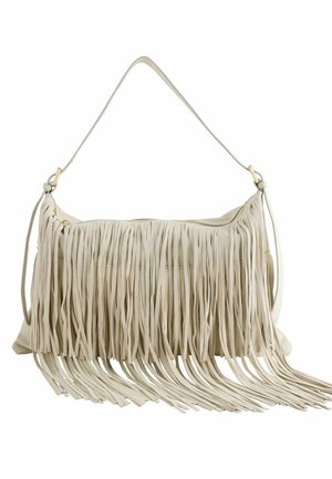 FRINGE SHOULDER - Handbag - bone