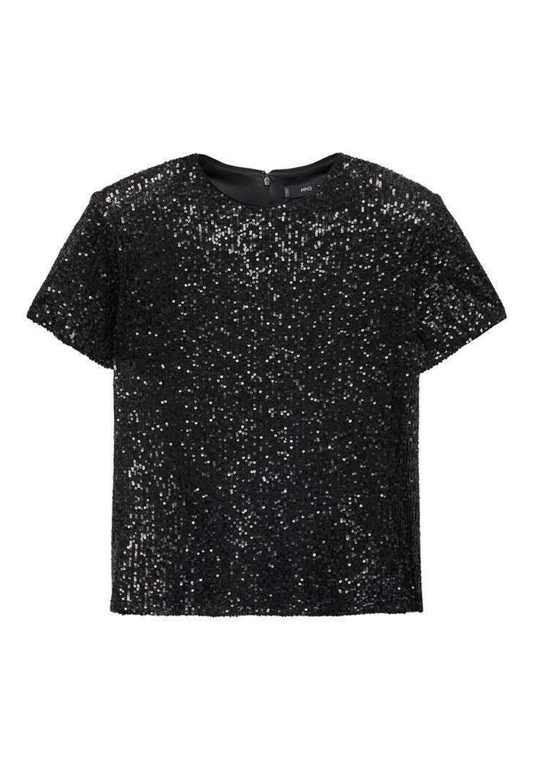 Mango T-shirt print zwart