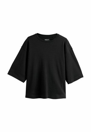 Next, REGULAR FIT - BOXY SHORT SLEEVE CREW NECK T-SHIRT - Základné tričko - black