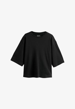Next, REGULAR FIT - BOXY SHORT SLEEVE CREW NECK T-SHIRT - Základné tričko - black