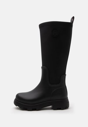 Tommy Hilfiger, STAMP WARM KNEE RAIN BOOT - Γαλότσες - black