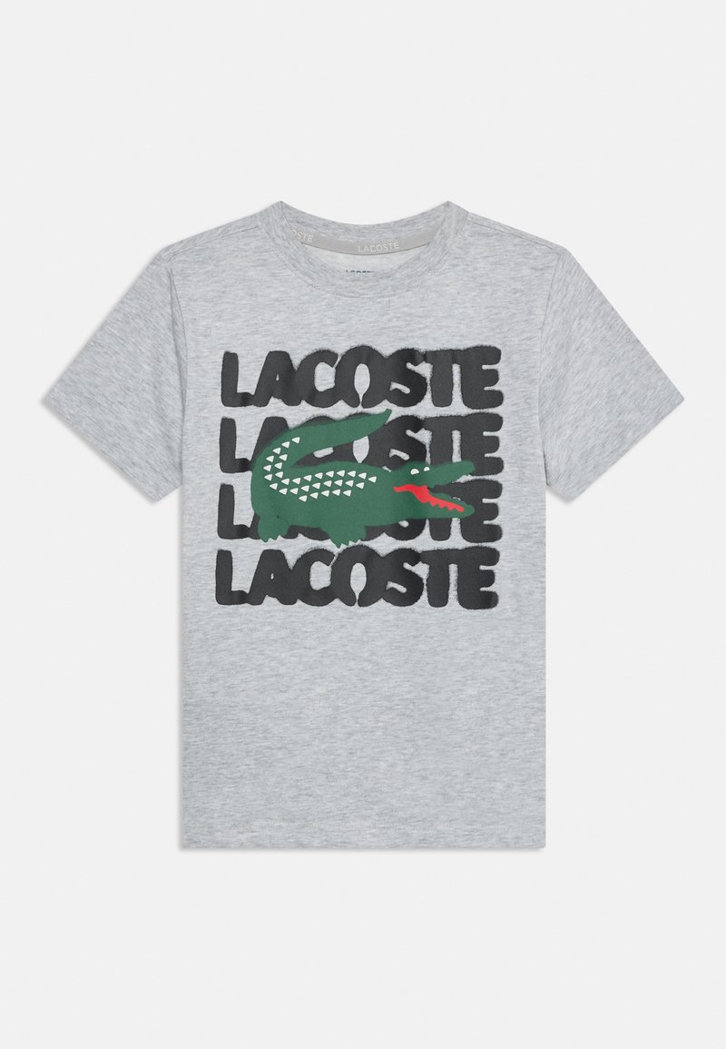Lacoste T-shirt print lichtgrijs gemêleerd