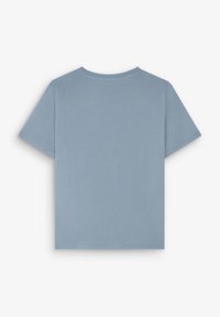 Lichtblauw, t-shirt met korte mouwen gemaakt van zachte katoen. Heeft een ronde halslijn en een eenvoudig, onversierd ontwerp.